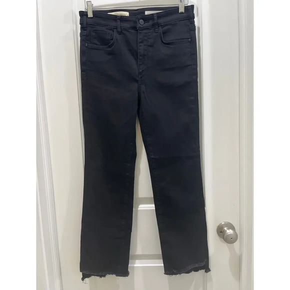 Anthropologie Pilcro & Letterpress Black Superscript Flare Raw Hem Jeans Sz 27 - Picture 1 of 6